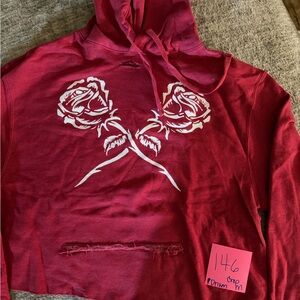 Stylish Red Rose Graphic Hoodie